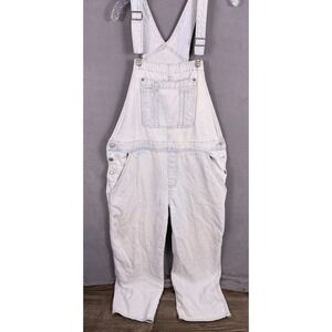 Old Navy Baggy Wide Leg Bib Overalls Size 16 Blue Cotton Light Wash Pockets Farm